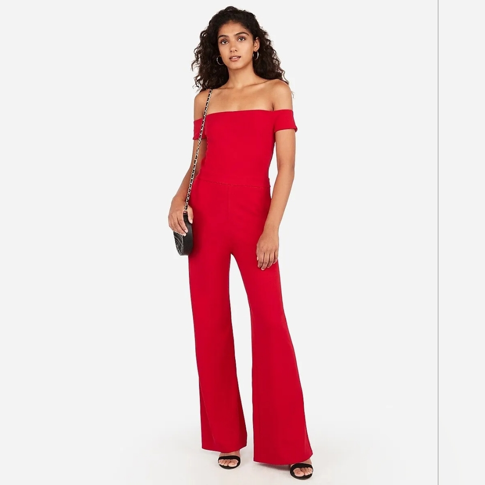 Express Red, Off the Shoulder Jumpsuit